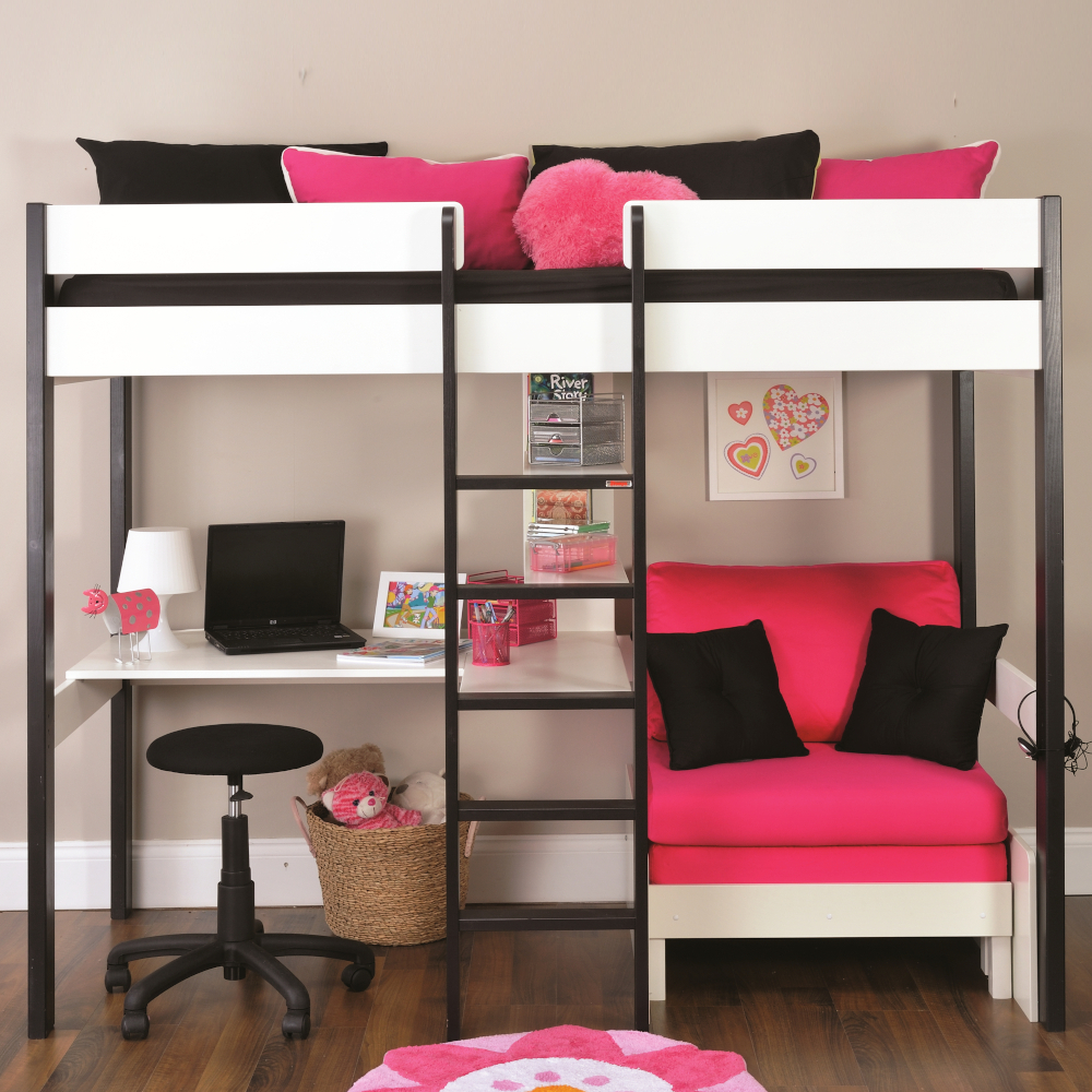 двухэтажная кровать для девочки со шкафом